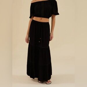 Rachel Parcell - Midi Pull On Skirt, Black XS, NWT